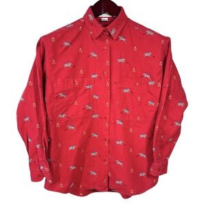 Vintage Gap Western Shirt Womens Sz S  Equestrian Horse Jumping Stir-ups Rodeo